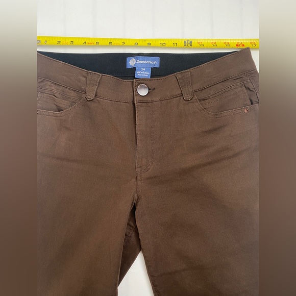 Democracy “Ab” solution Womens Ankle Length Jeggings Jeans Brown Pants Size 14 - Picture 3 of 9